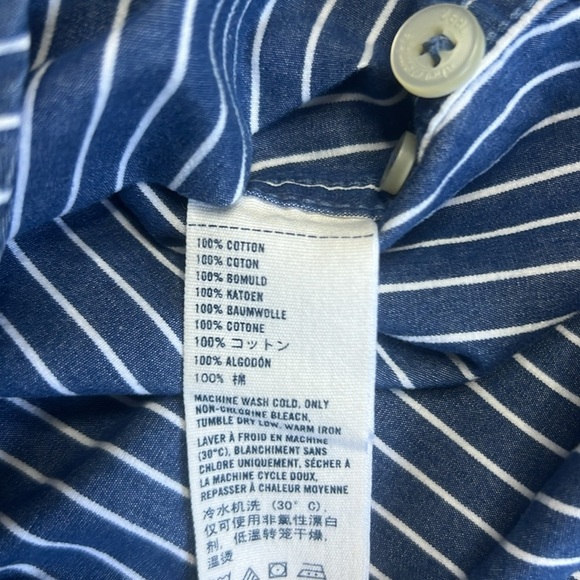 Abercrombie Muscle button Down Blue Striped Embroidered logo sz S - Picture 6 of 7